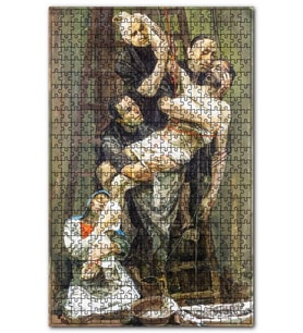 Cakapuzzle Çarmıhtan İndirilen İsa ve Havariler Puzzle Yapboz MDF (Ahşap) (1000 Parça)