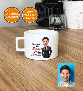 Kişiye Özel Karikatürlü Kolay Yetişmiyor Hediye Lüks Fincan Erkek Sevgiliye Abiye Babaya Doğum Günü Hediyesi (Beyaz)