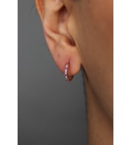 Elika Silver Kadın Taşlı Halka Model 925 Ayar Gümüş Küpe (Rose)