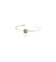 Kadir Jewellery Zirkon Taşlı Ayarlanabilir 925 Ayar Gümüş Kaplama Bilezik (Açık Yeşil)