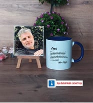 Amcaya Hediye Fotoğraflı Dekoratif Taş, Kupa Bardak Beyaz Hediye (Model 3)
