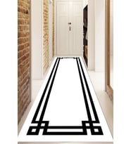 Dijital Baskılı Kaymaz Taban Yıkanabilir Modern Yolluk Ve Koridor Halısı NDU-hy-1158 (Beyaz)