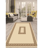 Dijital Kaymaz Taban Yıkanabilir Modern Renkli Salon Halısı Mutfak Halısı Yolluk ND-HT-595 (Krem)