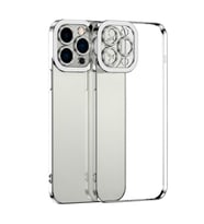 ALLY Fashion Series iPhone 11 Pro 5.8inç Kılıf Renkli Kenar Lazer Çerçeveli Silikon Kılıf (Gümüş)
