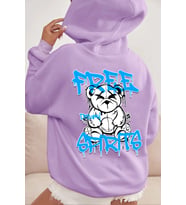 Free Grafiti Sırt Baskılı Sweatshirt (Lila)