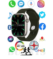 Samsung Galaxy Note 10+ Uyumlu Akıllı Saat Watch 9 PRO Konuşma Özellikli 45MM AMOLED EKRAN (Yeşil)