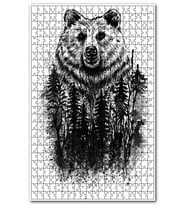 Cakapuzzle Siyah Ayı Ormanda Gezinti Puzzle Yapboz MDF (Ahşap) (500 Parça)