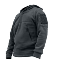 Genıus Store Erkek Polar Outdoor Kapüşonlu Kombat Tactical Cepli Polar (Füme)