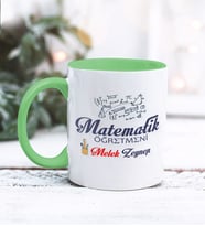 Matematik Öğretmeni Tasarımlı Kişiye Özel Kupa Bardak (Yeşil)