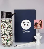Kişiye Özel Defter Kalem Matara Ve Fotoğraflı Notluk Seti 93559 (Lacivert)
