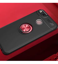 Xiaomi Mi 5X Kılıf Yüzüklü Magnetli Ravel Case (Siyah-Kırmızı)