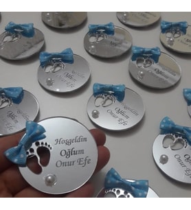 Kişiye Özel Pleksi Bebek Magnet Hatıra (Gümüş)