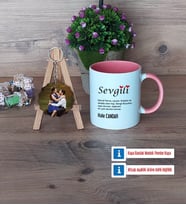 Sevgiliye Hediye Kupa Bardak Beyaz ve Fotoğraflı Ahşap Anahtarlık Hediye (Model 6)