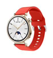 Sneezy Huawei Watch GT4 41mm İle Uyumlu 18mm PureLux Soft Tokalı Silikon Kordon (Kırmızı)