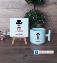 En Cool Baba Dekoratif Taş, Kupa Bardak Kırmızı Hediye Babaya Hediye (Model 11)