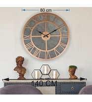 Markakanvas Mermer Desenli  Duvar Saati  Çap 50-80 cm (Bakır)