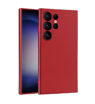 Galaxy S24 Ultra Kılıf Kamera Çıkıntılı Soft Silikon (Kırmızı)
