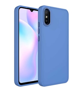 Xiaomi Redmi 9A Kılıf Metal Çerçeve Lansman Silikon Kapak (Leylak)