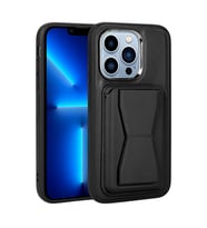 Apple iPhone 13 Pro Kılıf Kartlıklı Standlı Suni Deri Memo Kılıf (Siyah)
