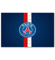 Cakapuzzle PSG Logosu Mavi Zemin Kırmızı Beyaz Kuşaklı Puzzle Yapboz MDF (Ahşap) (500 Parça)