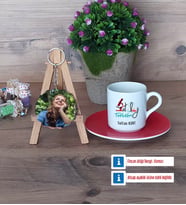 Patoloji Teknikeri Türk Kahvesi Fincanı Ahşap Altlıklı ve Fotoğraflı Ahşap Anahtarlık Hediye Tıp Bayramı Hediyesi (Model 3)