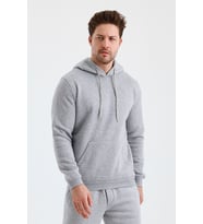 Monox Erkek Kapşonlu 3 İplik Sweatshirt (Gri)