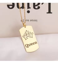 Kişiye Özel 925 Ayar Gümüş Queen Kolye (Gold)