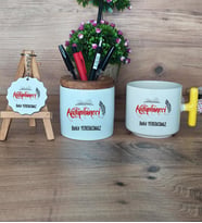 Kütüphaneci Hediye Sepeti Kupa Bardak T Kulplu, Kalemlik ve Anahtarlık Kütüphaneciye Hediye (Model 5)