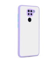 Xiaomi Redmi Note 9 Kılıf Zore Hux Düğme ve Kapak Zıt Renk Kılıf (Lila)
