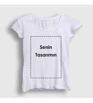 Presmono Kadın Sarı Kendin Tasarla Kişiye Özel T-Shirt 519487tt (Beyaz)