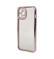 Apple iPhone 13 Pro Kılıf Kamera Korumalı Taşlı Zore Mina Kılıf (Rose)