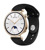 Sneezy Huawei Watch GT4 41mm İle Uyumlu 18mm PureLux Soft Silikon Kordon (Siyah)