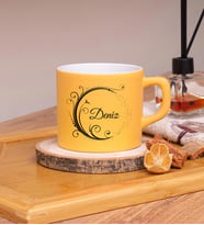 Kişiye Özel Tasarımlı Renkli Nescafe Fincanları 220 ML (Sarı)