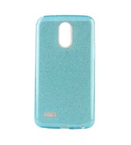 LG Stylus 3 Kılıf Zore Shining Simli Silikon Kılıf (Mavi)