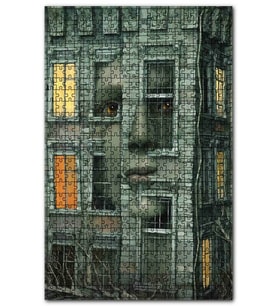 Cakapuzzle Binadaki Yüz ve Yaşam Görsel Puzzle Yapboz MDF (Ahşap) (255 Parça)