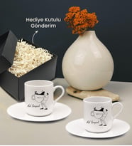 Hediye Kutusunda Kişiye Özel 2'li Baskılı Fincan (Model 5)