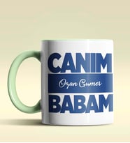 Kişiye Özel Canım Babam 6 Tasarımlı Siyah Kupa Bardak (Yeşil)
