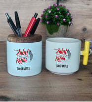 Zabıt Katibi Hediye Sepeti Kupa Bardak T Kulplu, Kalemlik Hediyeleri Zabıt Katibine Hediye (Model 5)