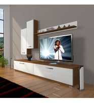 Decoraktiv Eko 7 Slm Std Tv Ünitesi Tv Sehpası (Beyaz - Kahverengi)