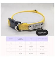 Ayarlanabilir Yavru, Mini ve Orta Irk Köpek Tasması, Köpek Tasma ve Künyesi, Sağlam Köpek Tasması 1,5cm (Sarı)