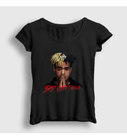 Presmono Kadın Sarı Forever XXXTentacion T-Shirt 47812tt (Siyah)