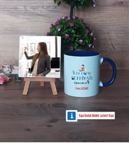 Kadın Türk Dili ve Edebiyatı Öğretmenine Hediye Fotoğraflı Dekoratif Taş, Kupa Bardak Beyaz Hediye (Model 3)