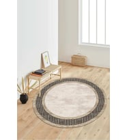 Dijital Baskılı Kaymaz Taban Yıkanabilir Yuvarlak Salon Halısı Koridor Halısı Paspas NDY-SD-744 (Kahverengi)