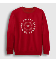 Presmono Unisex Beyaz Circle 30 Seconds To Mars Sweatshirt 171671tt (Kırmızı)
