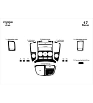 Meriç® Hyundai H1 Ön Torpido Kaplama Maun 17 Parça 2008-› (Piano Black)