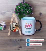 Öğretmenler Günü Hediyesi Kupa Bardak Beyaz ve Fotoğraflı Ahşap Anahtarlık Hediye (Model 9)