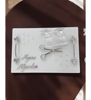 Adore Dikdörtgen Gümüş Nişan Tepsisi (Siyah)