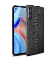 Oppo Reno 4 Pro Kılıf Zore Niss Deri Desenli Silikon Kılıf (Siyah)
