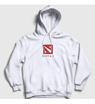 Presmono Unisex Beyaz Dota 2 Logo Oyun Kapüşonlu Sweatshirt 420350tt (Beyaz)