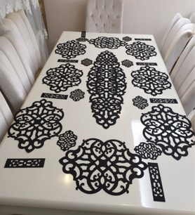 RUNNER/AMERİKAN SERVİS TAKIMI/MASA ÖRTÜSÜ. 25 PARÇA, S.DERİ (Siyah)